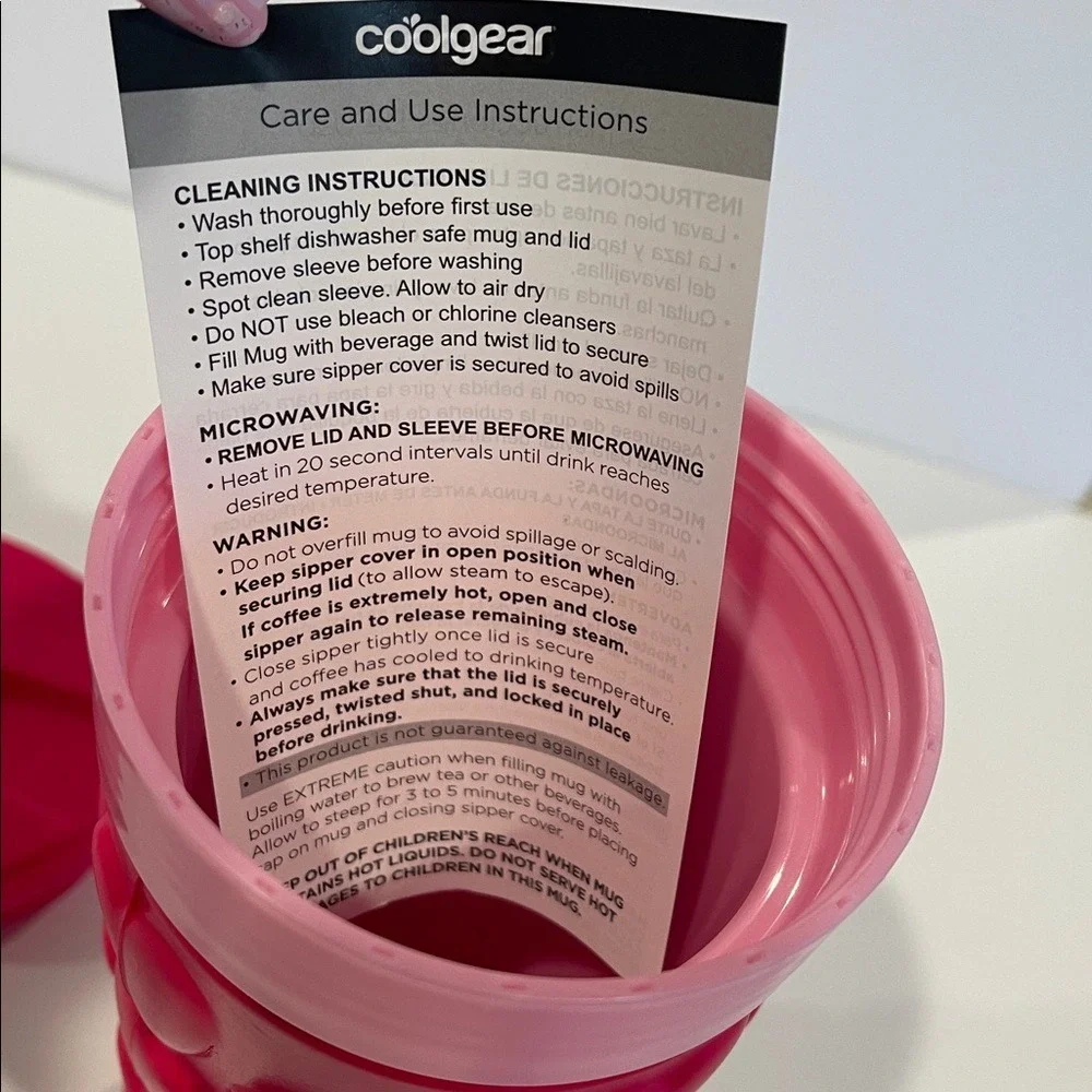 CoolGear‎ Soft Foam Pink Heart 20oz Tumbler Water Bottle NWT
